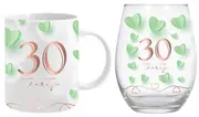 30th Birthday Mug & Stemless Wine Glass Set