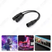 3Pin Dual XLR Female to Male Cable Mic Combiner Y Cord Microphone Splitter Cable
