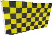Black & Yellow Checkered Flag 3x5 foot, 3' x 5' Polyester 100D Flag