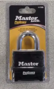 MASTER 1178D PRO SERIES BLACK RESETTABLE 4 NUMBER COMBINATION PADLOCK