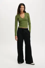 [Cotton On Women] Cotton On Women - Retro Super Wide Leg Pant - Black/white M BLACK/WHITE