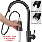 Kitchen Mixer Tap 360° Swivel Pull Out 2-Mode Sink Faucet Laundry Black/Silver