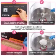 Commercial Cotton Candy Machine with Cart and Cover 1000W Electric Sugar Floss