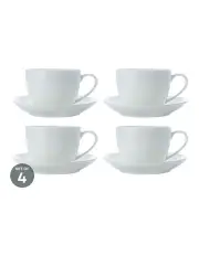 [Maxwell & Williams] Cashmere Cup And Saucer 230ml Set of 4 in White