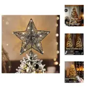 Christmas Tree Star Topper, LED Glitter Metal 3D Christmas Decorations Lights...