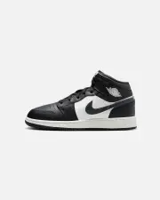 [JORDAN] Jordan Kids' Air Jordan 1 Mid (Gs) Black/white - Size 7 7 Black/White