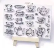 Vintage Teacup Teapot Tea Time Craft Rubber Stamps Stamp Pot Cup Saucer Kettle