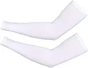 [TOZLU] Unisex Cycling Sleeves UV Protection Arm Sleeves Bicycle Accessories for Cycling Camping Use 1 Pair White Durable