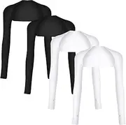[kissun] 4 Pairs Cooling Shawl Arm Sleeves with Finger Hole Anti-UV Arm Sleeves for Women Golfing Driving