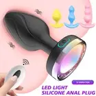 LED Vibrator Women Prostate Massager Butt Plug Stimulator Anal Light USB Sex Toy