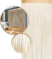 Glitter String Curtains - 2 Pack - 200 Strands of Gold Sequin Glittering Joy - Glamourous Doorway and Room Divider for Sparkling Beaded Curtain Look - 79x39 Day, Night or Party Decor to Dazzle Guests