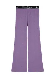 Palm Angels Kids Logo Metallic Flared Trousers (14 Years) - Lilac - 14YR (14 Years) 14YR (14 years)