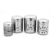 Stainless Steel Container for Storage Tea Coffee Sugar & Masala (Matt Finish)