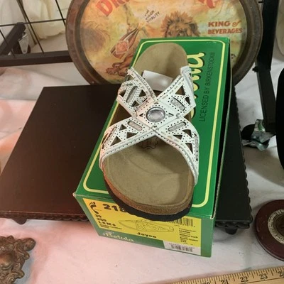 Betula Birkenstock Tango Sandals Women US 8 White Jewel Footbed New