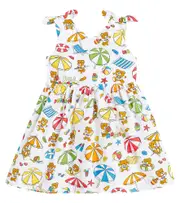 [Moschino Kids] Moschino Kids Baby Beach Teddy Bear cotton poplin dress M 3-6 multicoloured