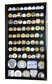 Large Challenge Coin Display Case Box Holder Military Coins 98% UV Adjustable