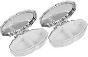PLAFOPE 2pcs Box Silver Travel Medicine Case Capsules Carrying Organizer Cases Holder Iron Travel Size Empty Cases Pp