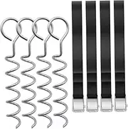 Toddmomy Portable Dog Anchors 1 Set of Heavy Duty Ground Stakes for Dogs Camping Trampoline Garden Stake