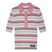 [GANNI] Light Sparkle Rib Polo