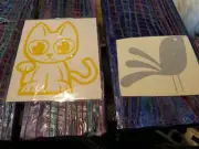 Maneki Neko Lucky Cat JDM decal or transfer & Bird Iron On Heat Transfer