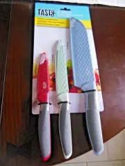TASTY - 3pc. High Carbon Steel * Knives With Sheaths* Free Shipping