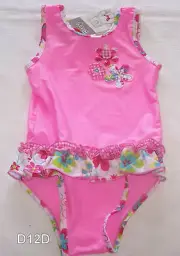 Target Baby Girls Pink Floral Print One Piece Bathers Swimsuit Size 1 New