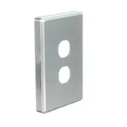 NLS 30562 - 2 Gang Switch Brushed Aluminium Cover Only 'Classic Style'