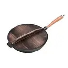 SOGA 31cm Commercial Cast Iron Wok Frying Pan Skillet Frypan