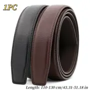 Men Automatic Buckle Belt Strap Cowhide Leather No Buckle Business Waistband