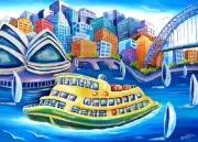 QPuzzles 1000 Piece Jigsaw Puzzle - Deborah Broughton - Sydney Ferry
