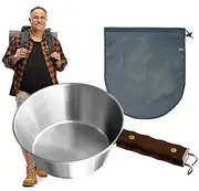 Stainless Steel Bowl with Handle - Stainless Travel Bowls for Adults | 2000ml Mixing Dinnerware Serveware, Large Capacity Hiking Soup Dish, Outdoor Picnic Dishes Portable Tableware