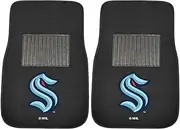 FANMATS 31963 NHL - Seattle Kraken 2-pc Embroidered Car Mat Set | Kraken Primary Logo