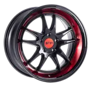 F1R Wheels Rim F102 18x8.5 5x108 ET40 Gloss Black/Red Lip