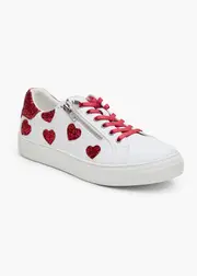 [Taking Shape] Taking Shape Red Sparkle Heart Sneaker Size 37 in White - Women's Shoes White