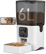 oneisall Automatic Cat Feeder with Camera, 1080P HD Camera with Night Vision, 5G Smart Pet Feeder