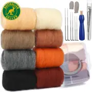 Needle Felting Kit, Needle Felting Starter Kit, 8 Colors Wool Roving Yarn with W