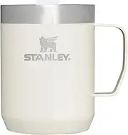 Stanley Stay-Hot Camp Mug 12 oz | Press Fit Drink Through Lid | Cup for Coffee, Tea and Drinks | Insulated Stainless Steel Coffee Mug | BPA-Free | Cream Gloss