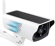 Solar Bullet Camera WiFi 1080P Outdoor Battery CCTV Surveillance Camera Home Security Protection 4X Zoom PIR Detection(1080P Add Battery)