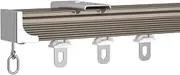 Curtain Double Track Ceiling, Heavy Duty Aluminum Alloy Curtain Rails, No Noise, Ideal for Shower Window Room Dividers, Shower Corner(A-2,3M/9.8Ft)