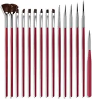 15pcs Nail Brush Kit Nail Art Tips UV Gel Nail Builder Brush for Nail Art Design Painting Pen Set Nail Tool ALKOY