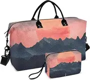 [ZRYSMY] Duffel Bag for Traveling, Landscape Sun Red Travel Bag Gym Bag, with Multiple Interior Pockets Shoulder Weekender Bag for Women Men with Toiletry Bag 20.5L x 1.9W x 13.8H, Multi-Colored, one
