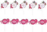 MERRYHAPY 10pcs Mother's Day Cake Insert Romantic Cake Toppers for Celebration Red for Cupcakes Ice and Desserts Enhances Presentation and Atmosphere
