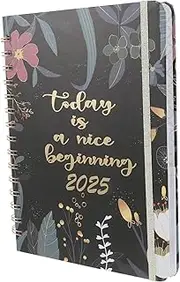NOLITOY 2025 Agenda Book Calendar Notebook Planner Notebook Calendar Book Agenda Planner Academic Planner Cute Planner Metal