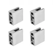 VEVOR Glass Clamp, 4 PCS Square Glass Railing Bracket for 0.31 "-0.47 " Tempered Glass, 304 Stainless Steel Glass Mounting Clamp, Glass Shelf Bracket