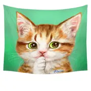 Painted Cats Perfect Green Eyes Kitten Tapestry