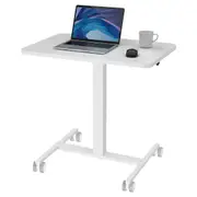 Altus Height Adjustable Mobile Desk with Wheels Portable Office and Laptop Table