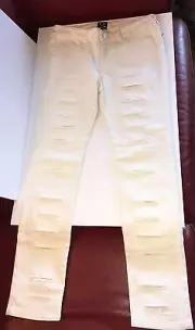NEW MCQ ALEXANDER MCQUEEN SEXY WHITE DENIM PANTS JEANS SZ 27