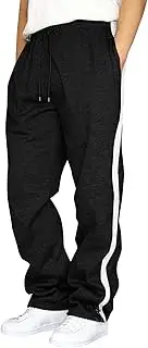 [Generic] Men's Casual Yoga Sweatpants Open Bottom Baggy Pants Drawstring Elastic Waist Athletic Workout Fall Winter Joggers Pants