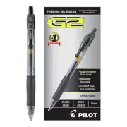 Pilot 31256 Bold 1 mm Gel Pen - Black Ink/Smoke/Black Barrel (1-Dozen) New