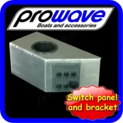Boat switch panel, 5 way with 12 volt socket and alloy bkt, cup